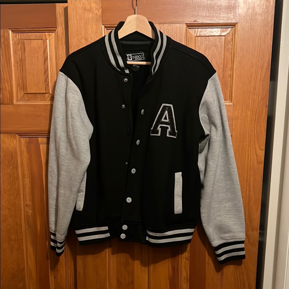 Black and Gray Varsity Jacket